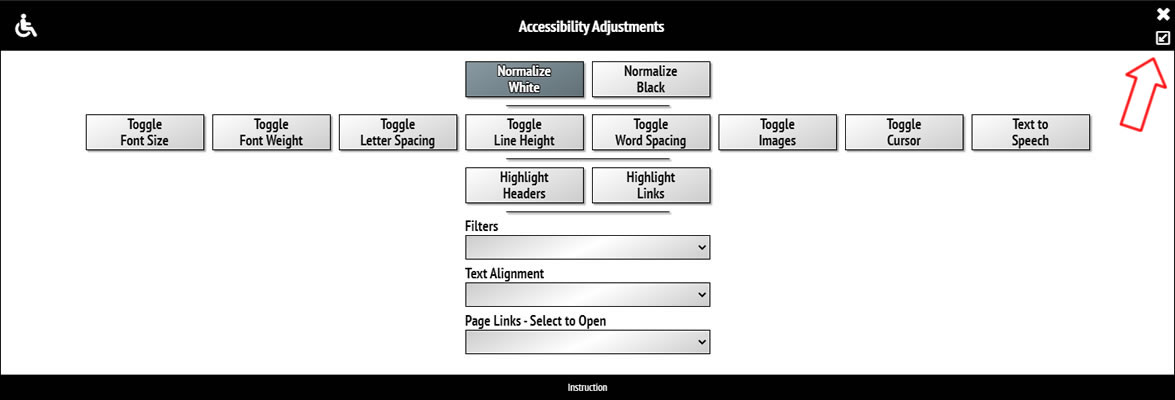 Modo maximizado del widget