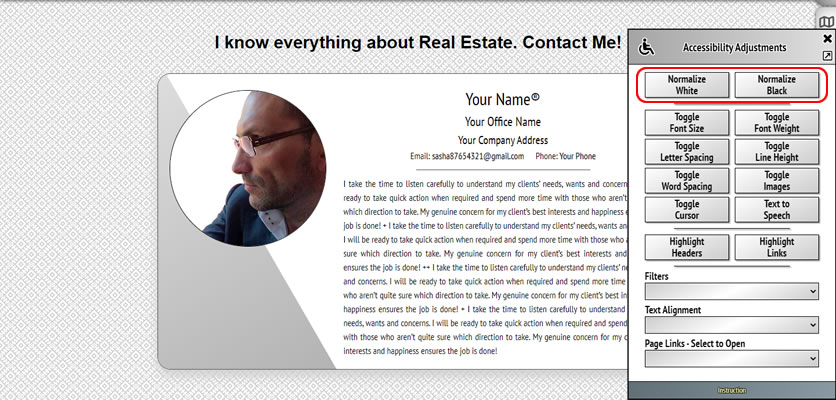 Botones de Normalización ADA